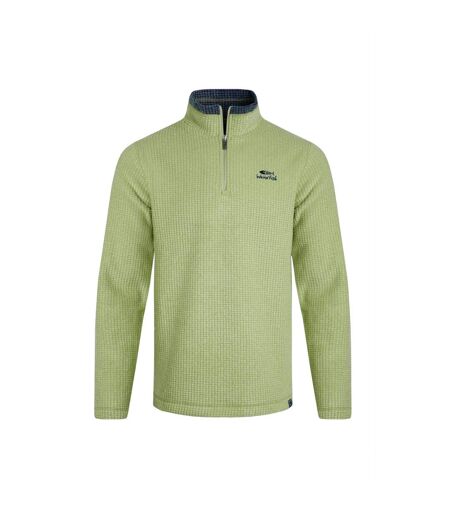 Mens newark grid eco friendly quarter zip fleece top tarragon Weird Fish