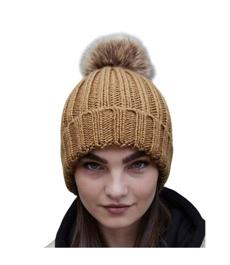 Bonnet Motif/style Épais Marron Clair Beechfield