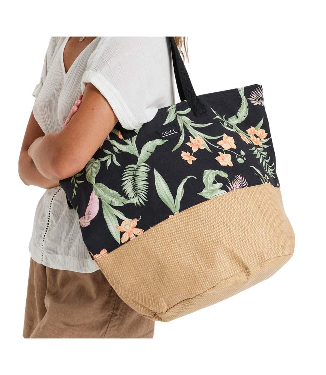 Sac à main noir à fleurs femme roxy waikiki life kvj3 [687a0dcc954ff] - taille unique-3