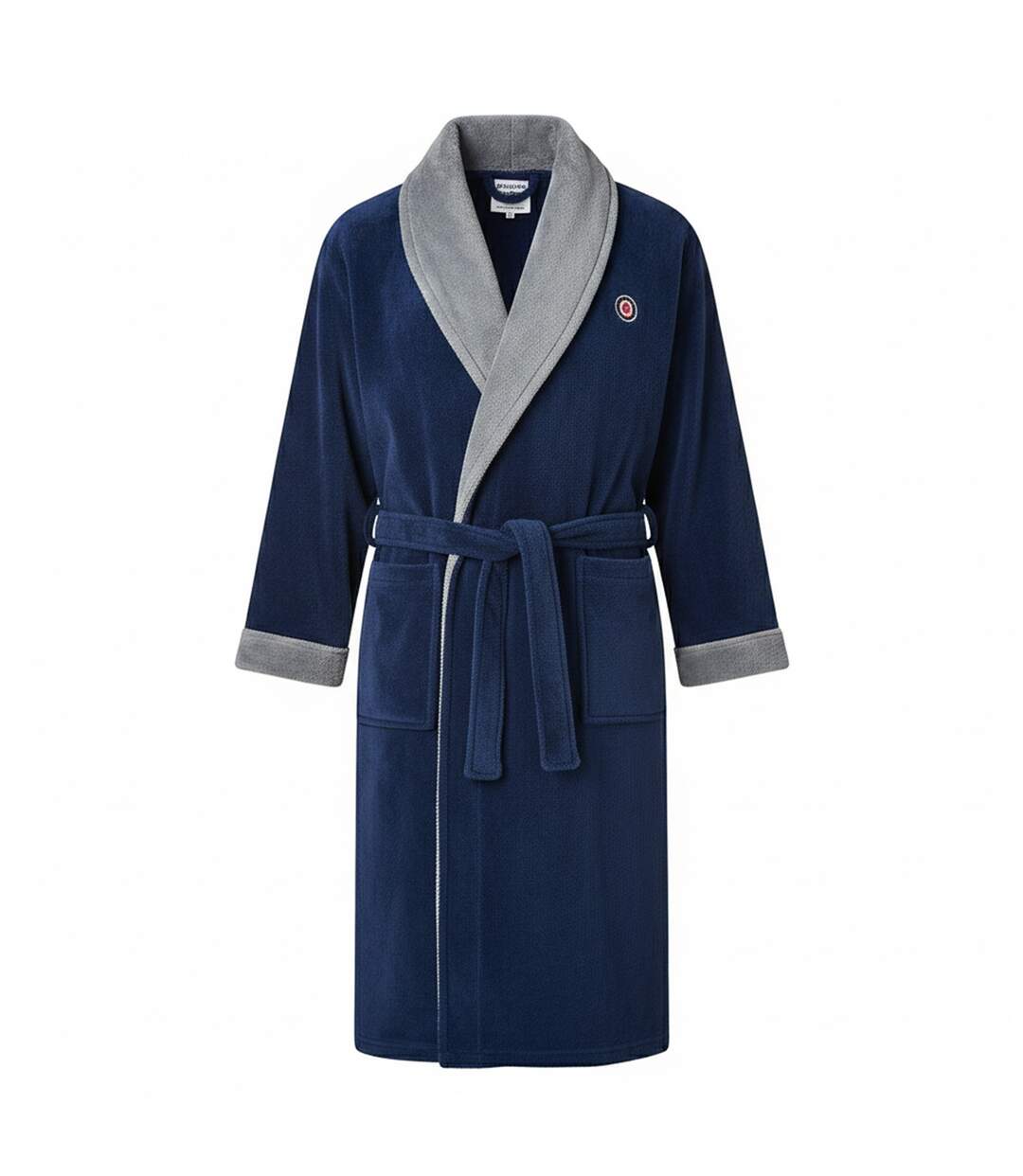 Mens Luxury Aw25 Dressing Gown Navy Blue Lambretta-1