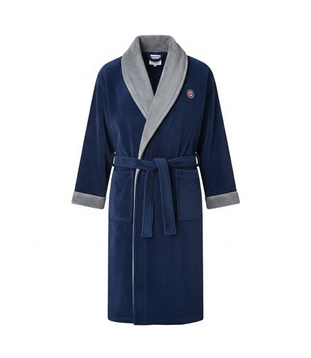 Mens Luxury Aw25 Dressing Gown Navy Blue Lambretta