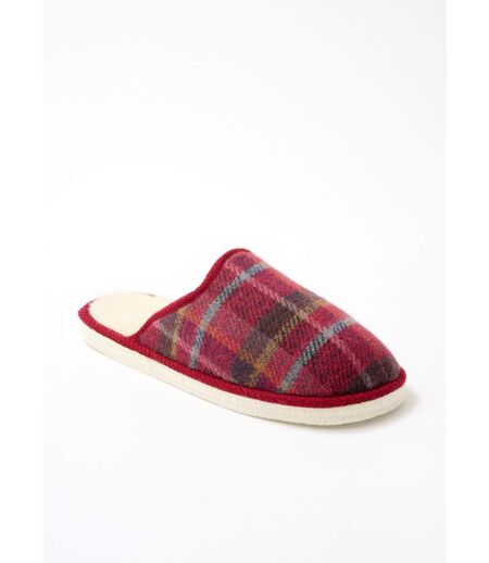 Chaussons mules mixtes tissu écossais