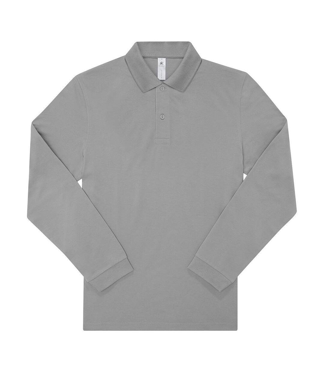 Polo manches longues- Homme - PU425 - gris sport-2