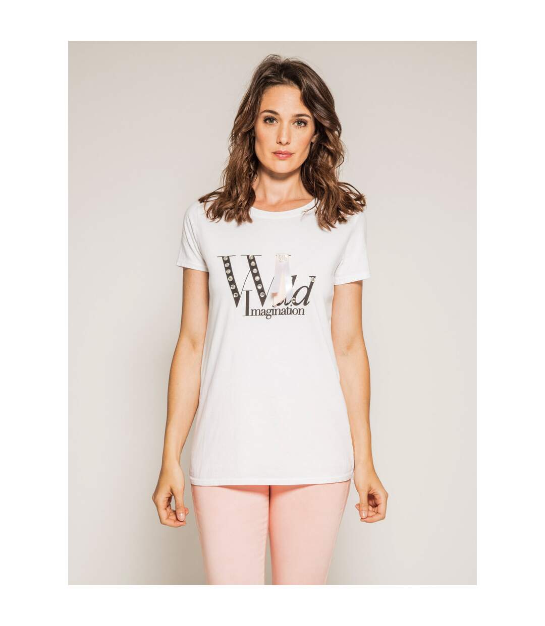 T-shirt col rond message FORTY - Dona X Lisa-1