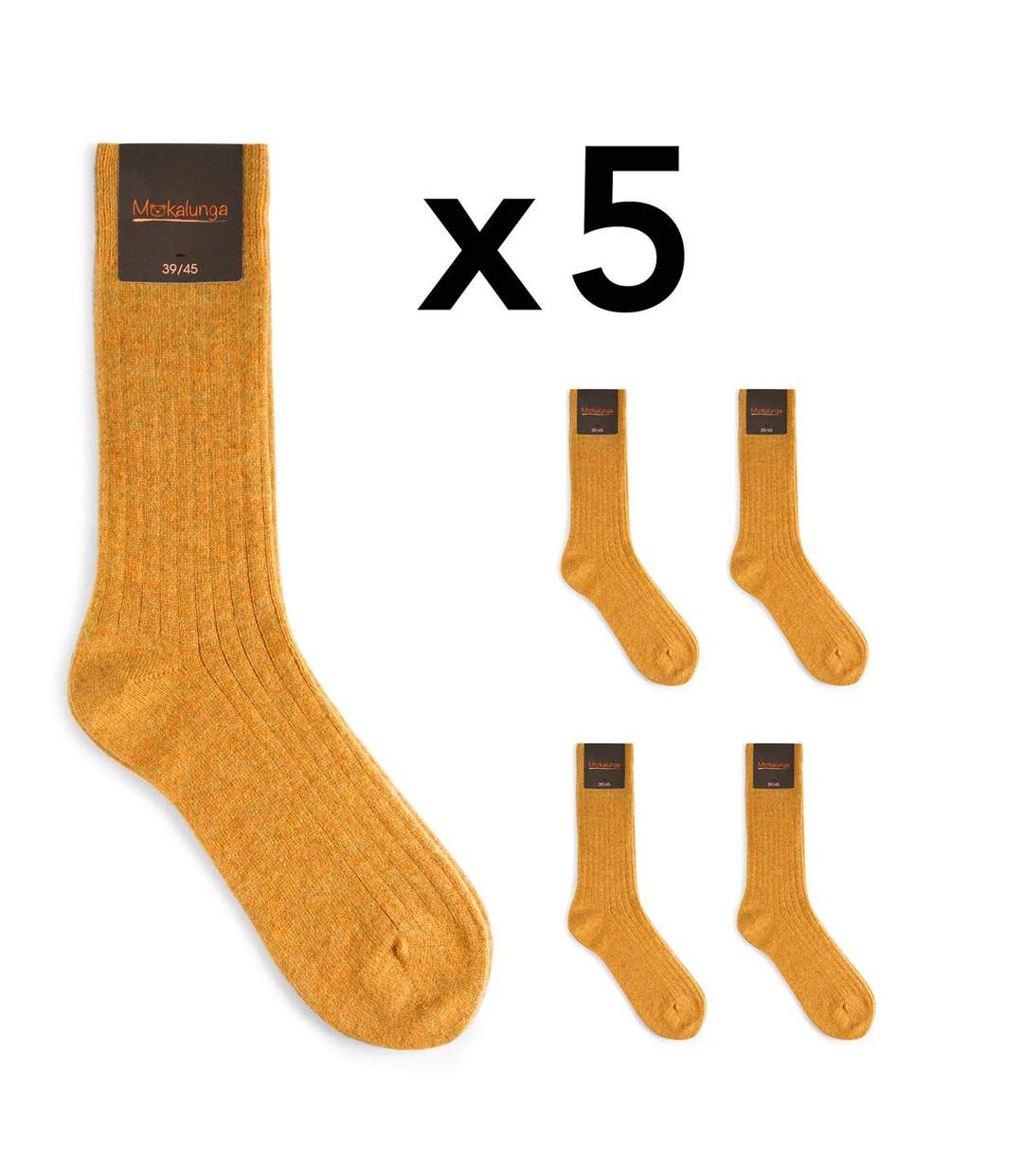 Chaussettes homme Mokalunga  (Lot de 5 paires) - Fabriqué en UE