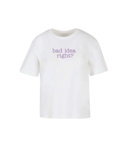 T-shirt Femme/ladies Bad Idea Blanc Miss Tee