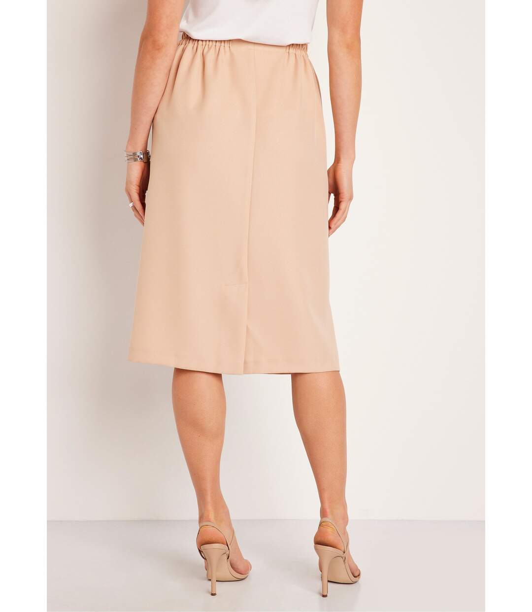 Jupe droite longue gabardine-2