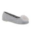 Womens/ladies Julie Pom Pom Slippers Grey Sleepers-1