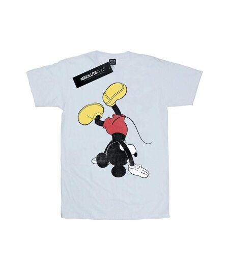 Disney Femme/Les femmes Mickey Mouse Upside Down - T-shirt boyfriend en coton (Blanc) - UTBI36118