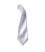 Premier Mens Plain Satin Tie (Narrow Blade) (Pack of 2) (White) (One Size)