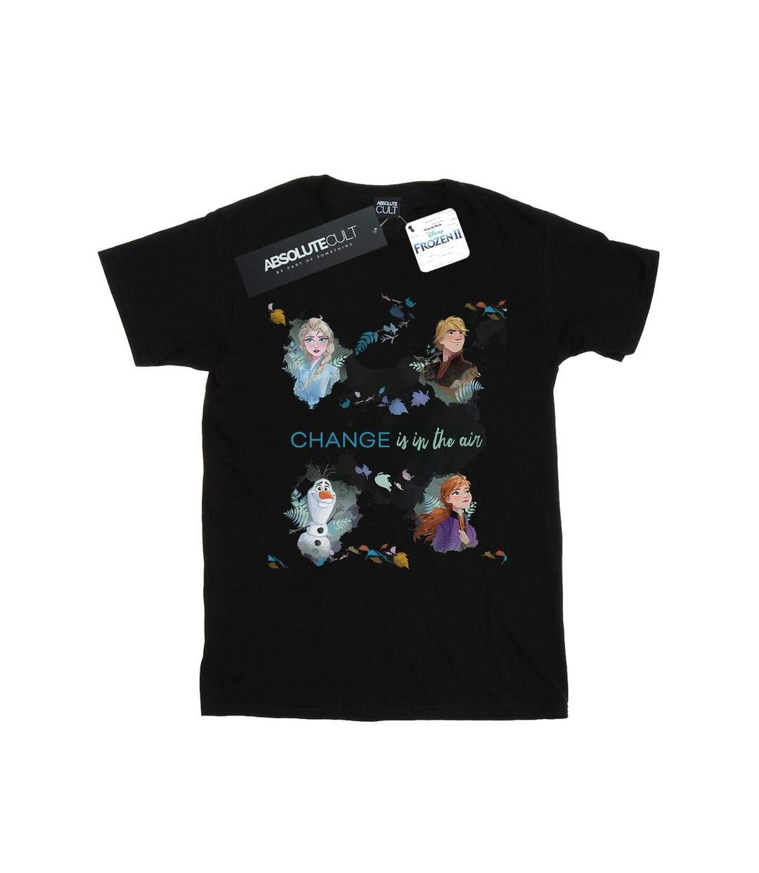 Disney Womens/Ladies Frozen 2 Change Is In The Air Cotton Boyfriend T-Shirt (Noir) - UTBI24431-1