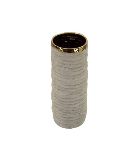 Vase Design en Céramique Lima 40cm Gris & Or