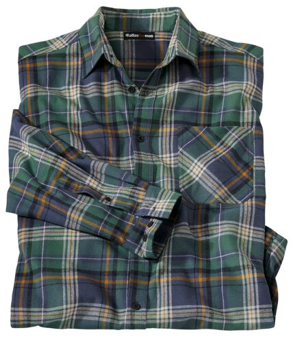Men's Green Checked Flannel Shirt
