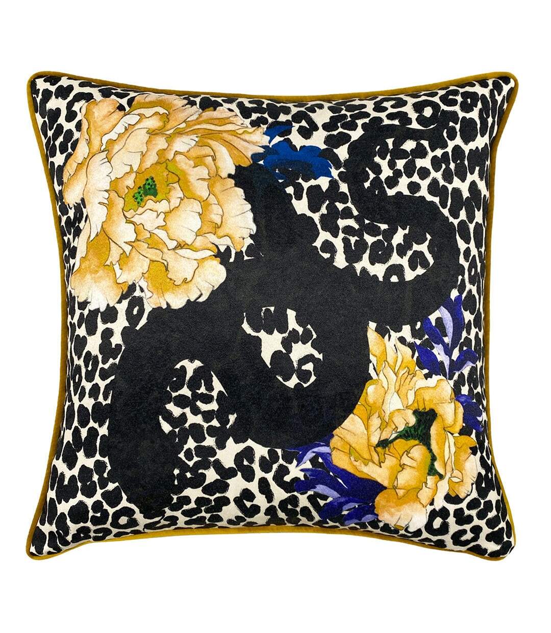 Serpentine animal print cushion cover one size royal blue/teal Furn-1