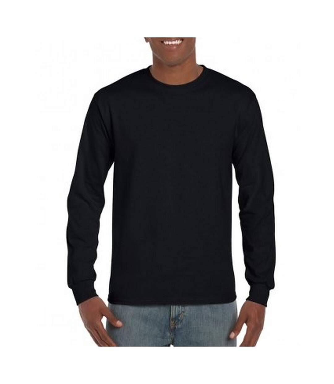 Gildan Mens Hammer Heavyweight Long Sleeve T-Shirt (Black) - UTPC3068-2