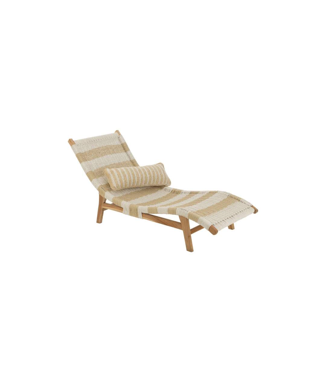 Transat avec Coussin Lombok 168cm Blanc & Naturel-1