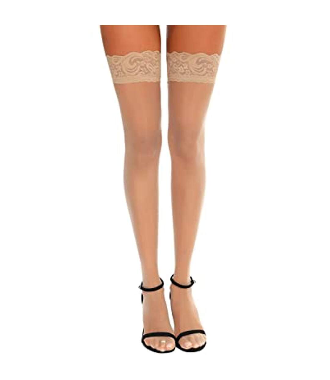 Shine Bas Jarretière Satinés 1 Paire Femme Chair Silky-1