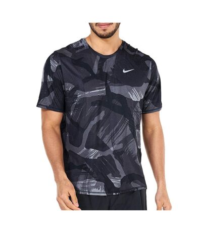 T-shirt de Sport Noir/Gris Homme Nike Miler Camo10 - L