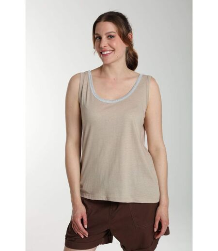 Debardeur col lurex femme Deb Summer Taupe Clair | Gerard Pasquier