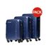 Pack Of 3  Escapade Embossed 4 Wheeled Suitcase  S-m-l Royal Blue Crosshatch-1