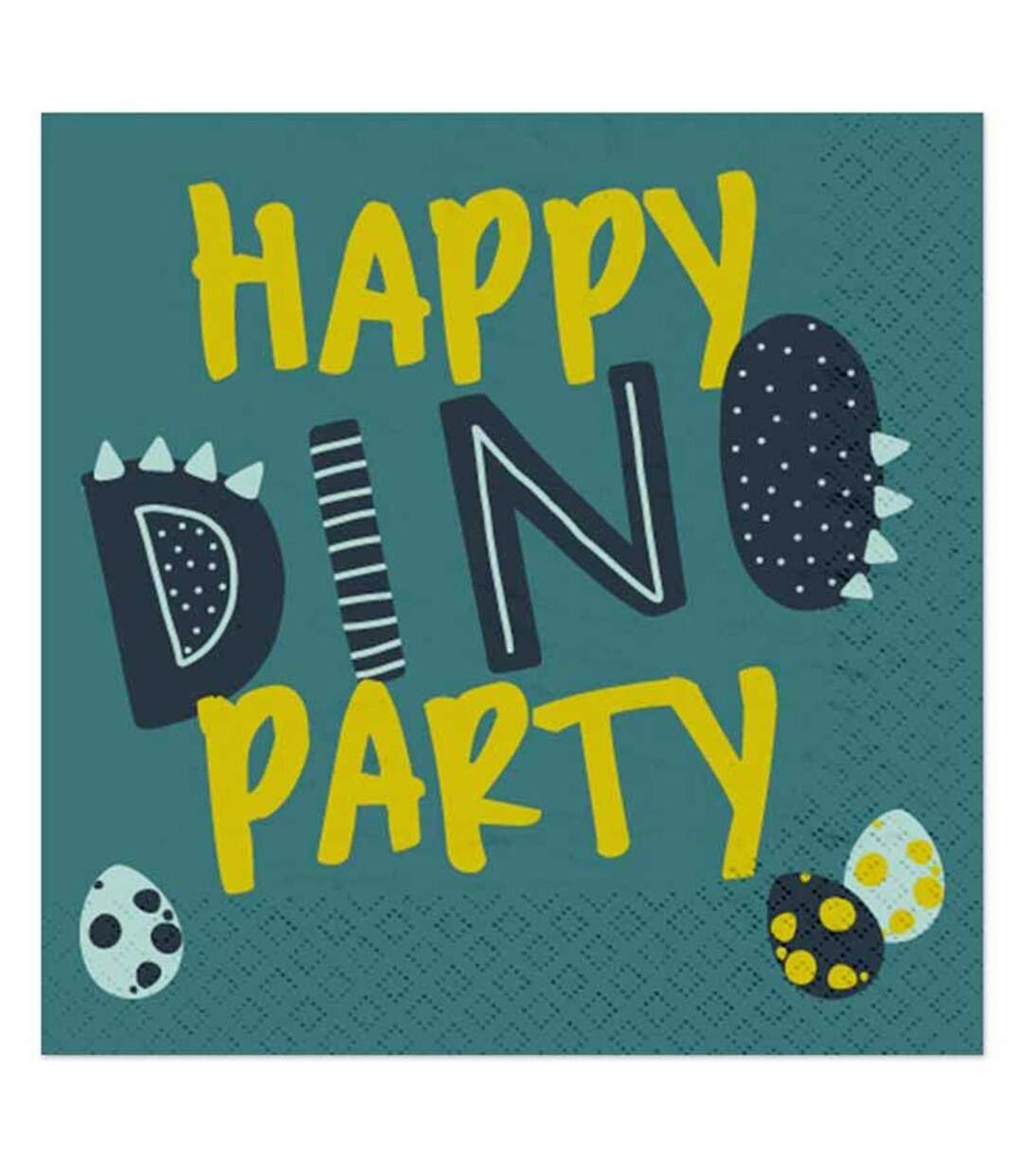 Lot de 20 Serviettes en Papier Happy Dino 33x33cm Vert-1