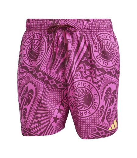 Short De Bain Farm Rio Homme Rouge Fuchsia Adidas