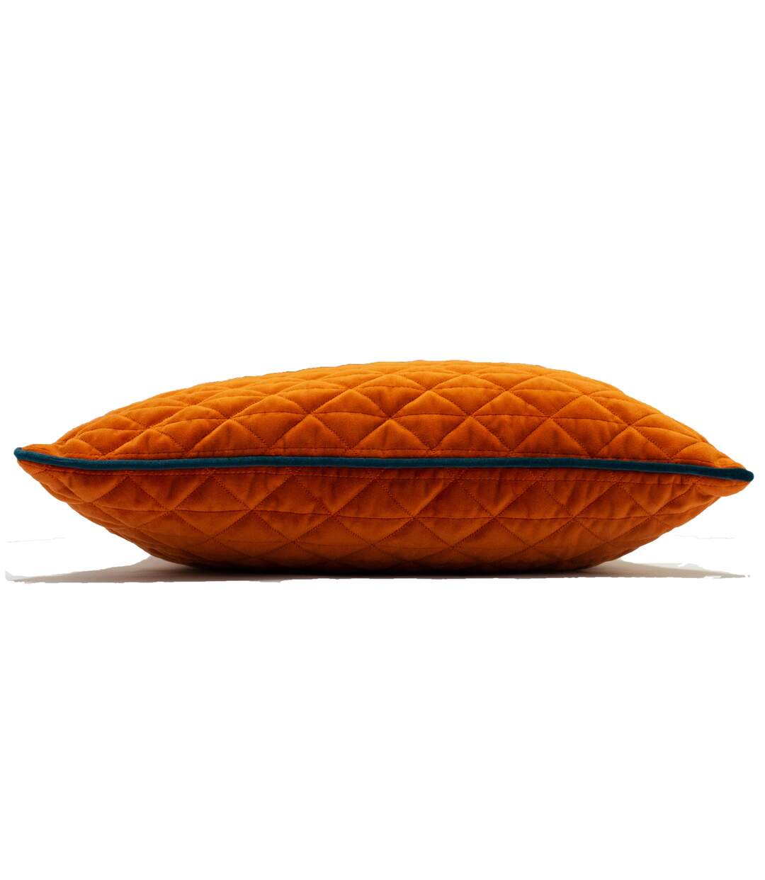 Quartz cushion cover with geometric diamond design one size jaffa orange/teal Riva Home-2