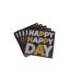 Lot de 20 Serviettes en Papier Happy Birthday 25x25cm Noir-2