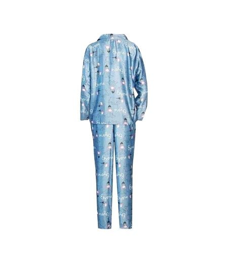 Ensemble De Pyjama Long Motif Bourriquet Femme Bleu Winnie The Pooh