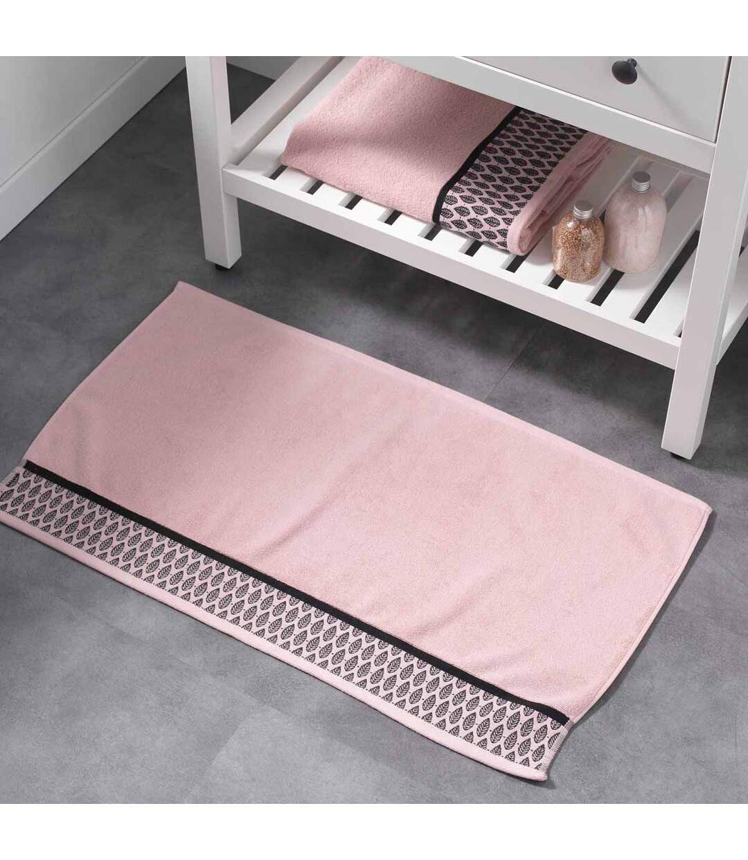 Tapis de Bain Imprimé Botanica 50x85cm Rose-1