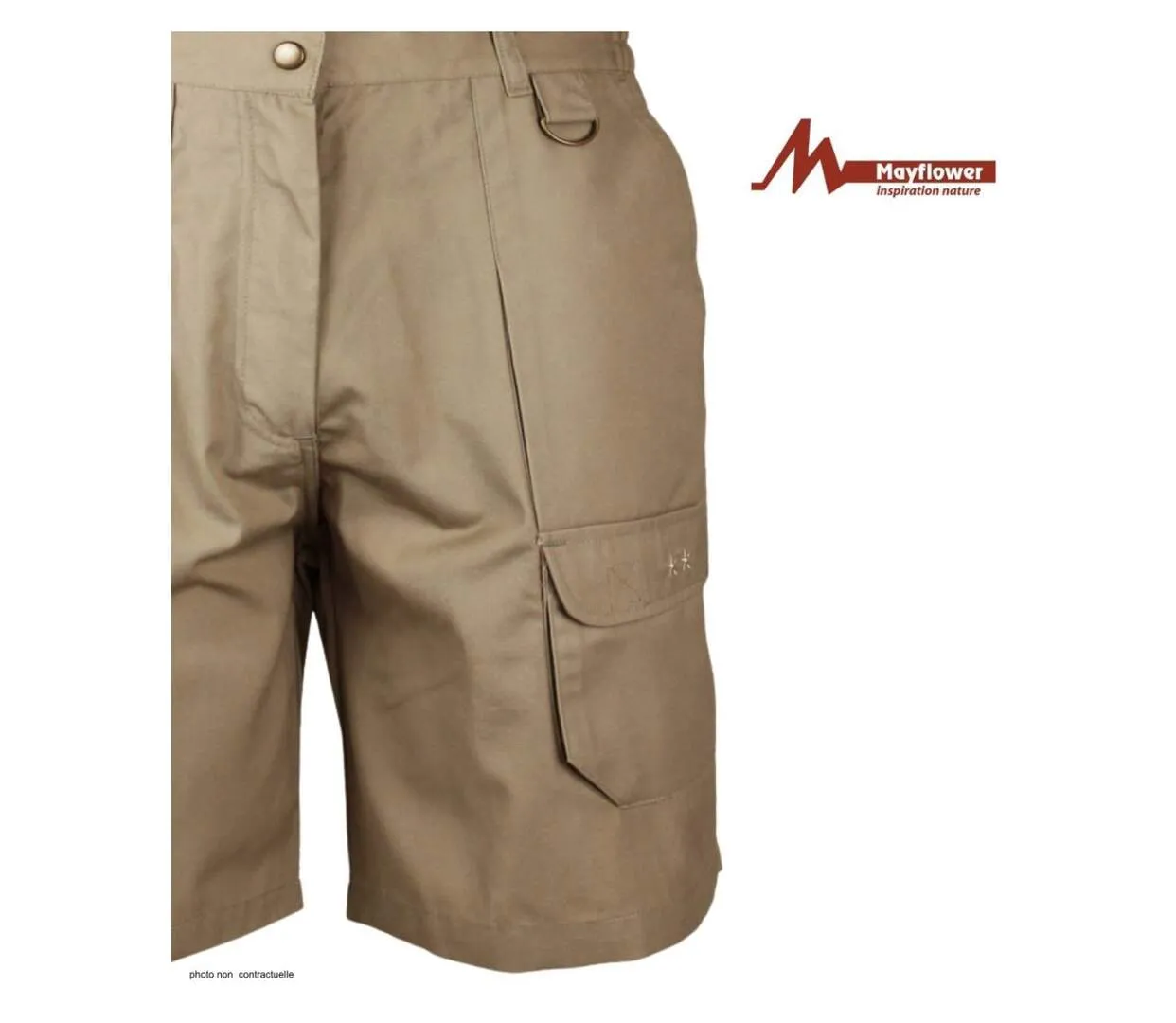 Short homme MAYFLOWER 710099U001 camel marron : la solidité du polycoton pour un look aventurier-4