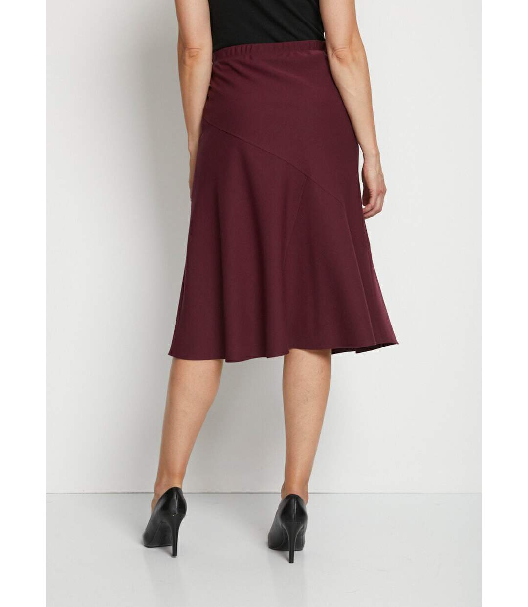 Jupe longue évasée tissu extensible-2