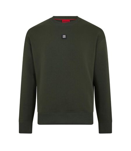 Mens Dettil Crew Neck Sweatshirt Dark Green Hugo