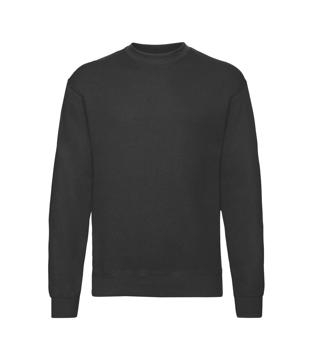 Unisex adult classic drop shoulder sweatshirt black Fruit of the Loom-1