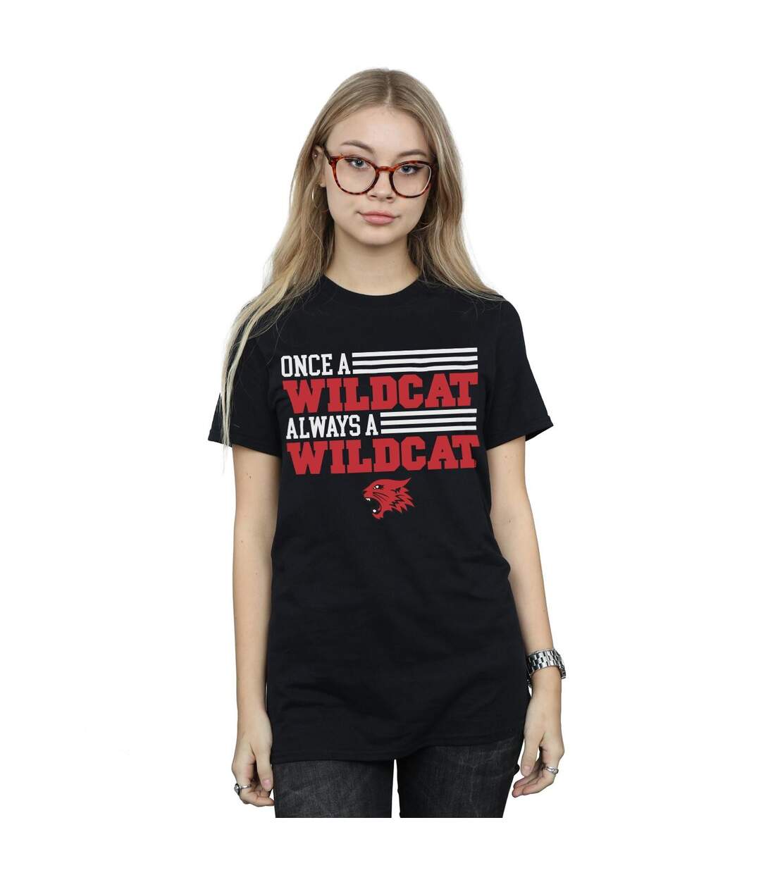 Disney Femmes/Les femmes High School Musical The Musical Once A Wildcat - T-shirt boyfriend en coton (Noir) - UTBI48152-2