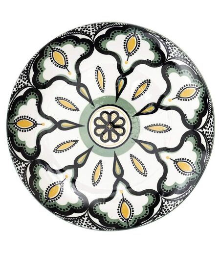 Lot de 6 Assiettes à Dessert Mandala 19cm Vert