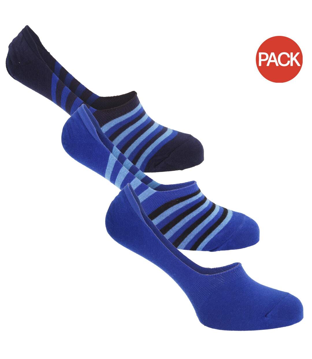 Floso Mens Invisible Trainer Socks (Pack Of 3) (Blue/Black) - UTMB429