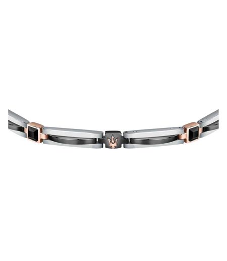 Mens Polished Logo Bracelet One Size Silver Copper Maserati