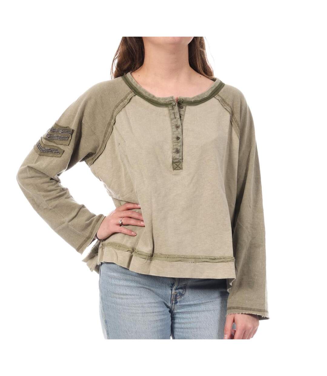 Pull kaki femme kaporal sham-1