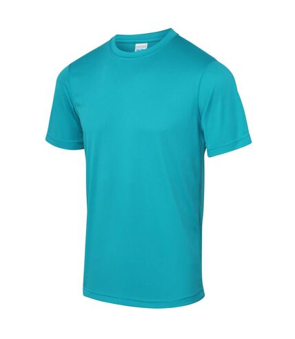 Just Cool Mens Performance Plain T-Shirt (Turquoise Blue)