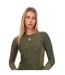 Womens/ladies Series-3 Long-sleeved Top Khaki Green Skins-3