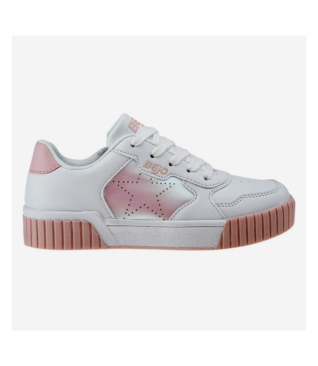 Bejo - Baskets BATES - Fille (Blanc / Rose / Jaune) - UTIG2280-3