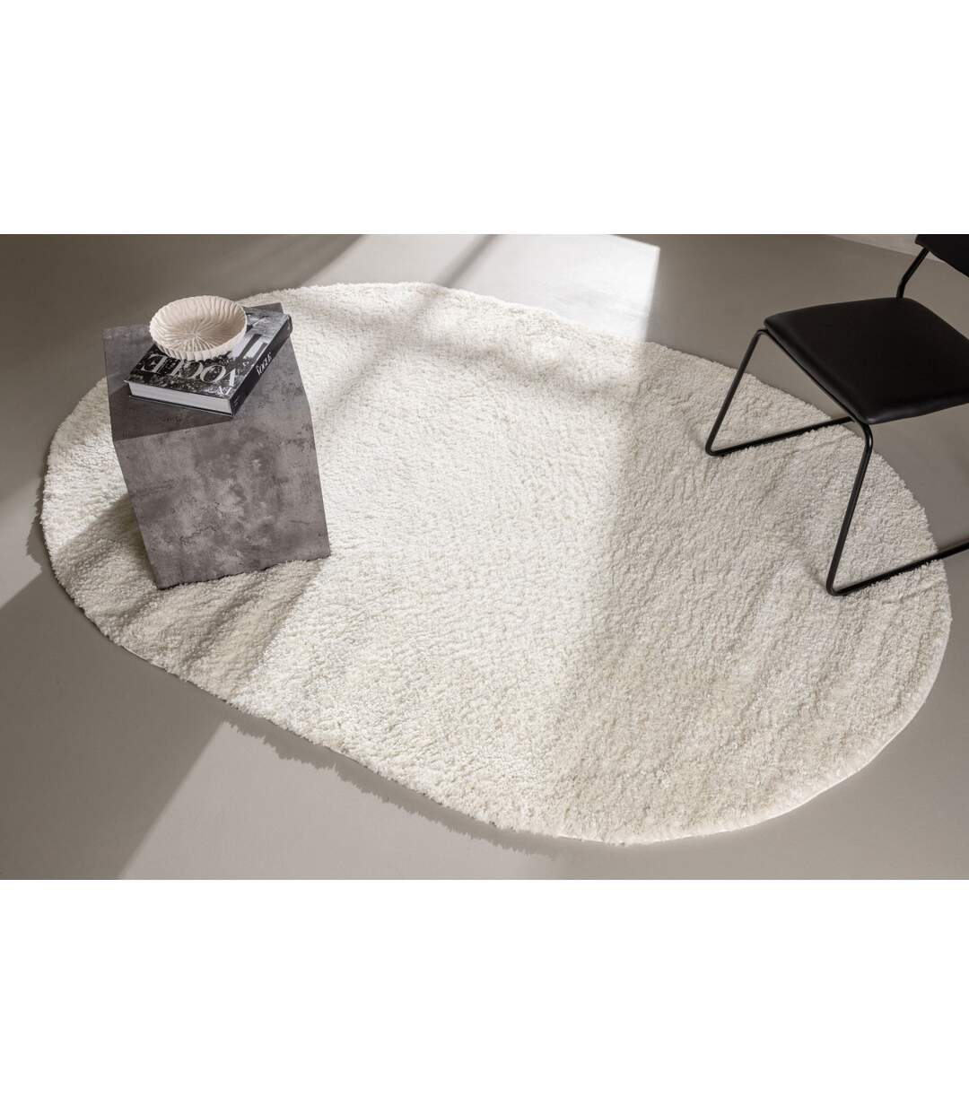 Tapis Déco Ovale Walter 240x340cm Blanc-4