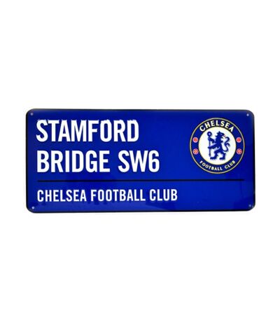 Chelsea FC Plaque de rue officielle en métal coloré pour le football (Bleu / blanc) (One Size) - UTBS635