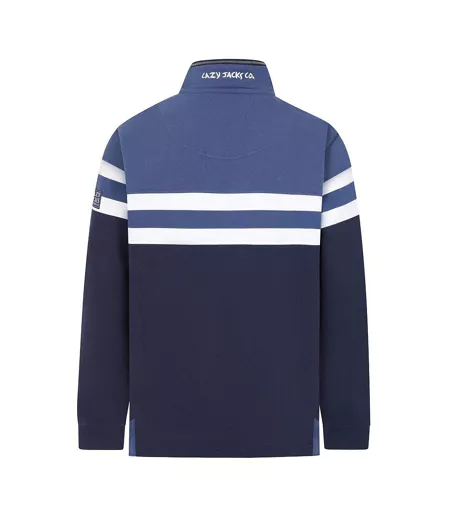 Sweat Motif/style Rayé Homme Bleu Denim Lazy Jacks