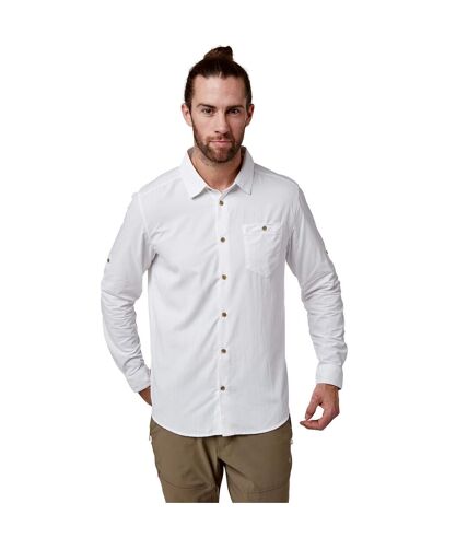 Craghoppers Mens NosiLife Nuoro Long Sleeved Shirt (Optic White) - UTCG1119