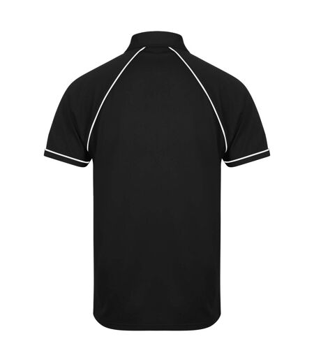 Finden & Hales Mens Piped Performance Sports Polo Shirt (Black/White) - UTRW427