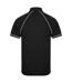Finden & Hales Mens Piped Performance Sports Polo Shirt (Black/White) - UTRW427-2