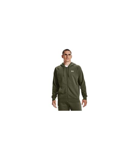Mens Rival Fleece Full Zip Hoodie Marine Od Green Under Armour