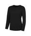T-shirt Manches Longues Motif/style Uni Femme Noir Vif Just Cool-1